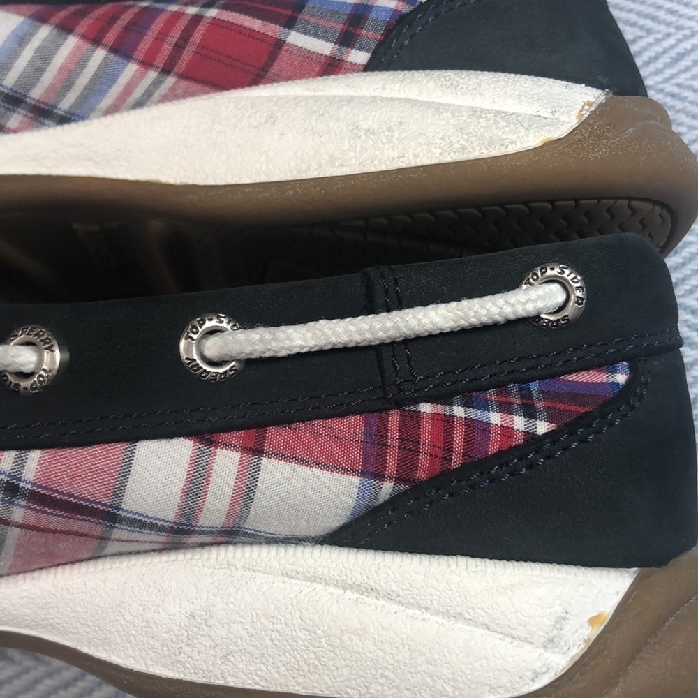 SPERRY Women’s Top Siders 9.5 M Navy & Plaid USED Good Condition - Picture 11 of 16